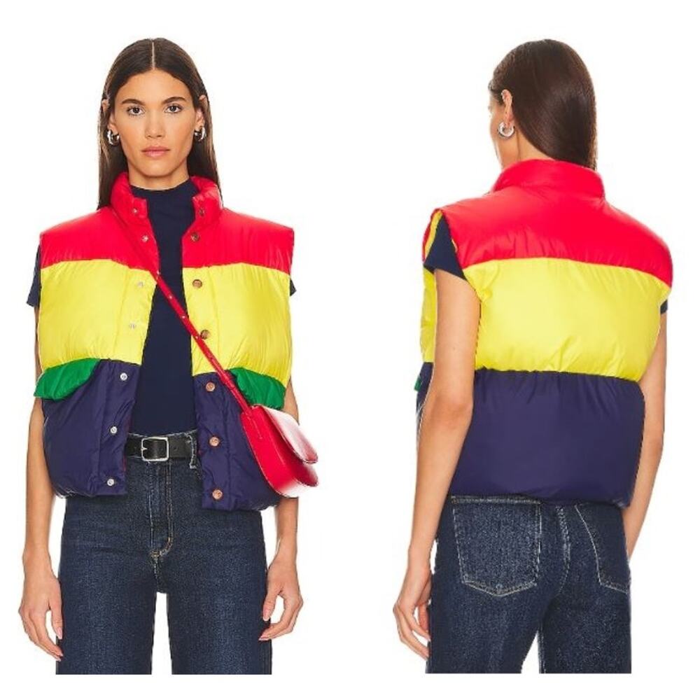 NWT MOTHER The Pillow Talk Tri Color Vest Stripe Building Blocks Women's Size XS